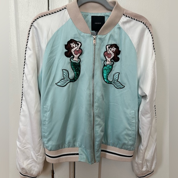 Mermaid jacket. Retro. So cute! Size large. Fits like a medium. - Picture 1 of 7